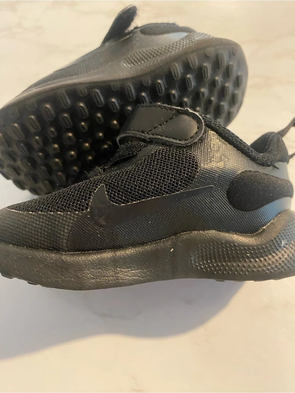 Nike Kids Black Velcro Mesh Sneakers